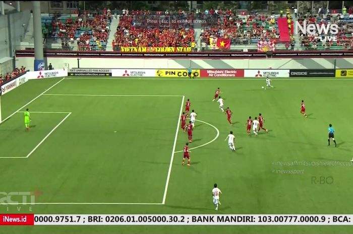 Laga lanjutan Grup B Piala AFF 2022 antara Singapura lawan Vietnam di Jalan Besar Stadium, Kallang pada Jumat (30/12/2022)