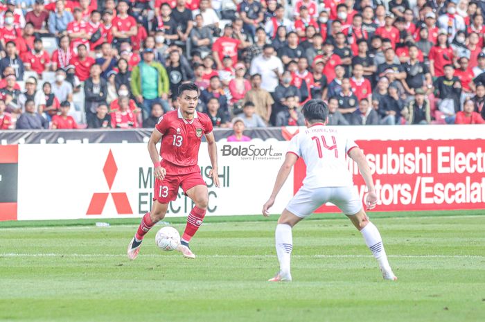 Rachmat Irianto pada semifinal Piala AFF 2022 antara timnas Indonesia vs Vietnam di Stadion Utama Gelora Bung Karno, Senayan, Jakarta, Jumat (6/1/2023).