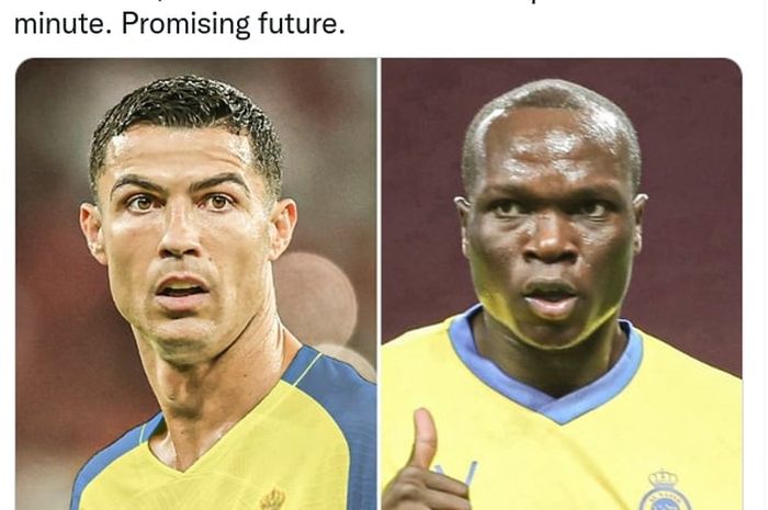 Cristiano Ronaldo (kiri) membuat Vincent Aboubakar tersingkir dari skuad Al Nassr.