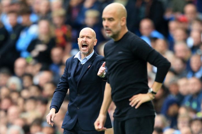 Erik ten Hag punya rekor jomplang di hadapan Pep Guardiola saban Man United bertemu Man City.