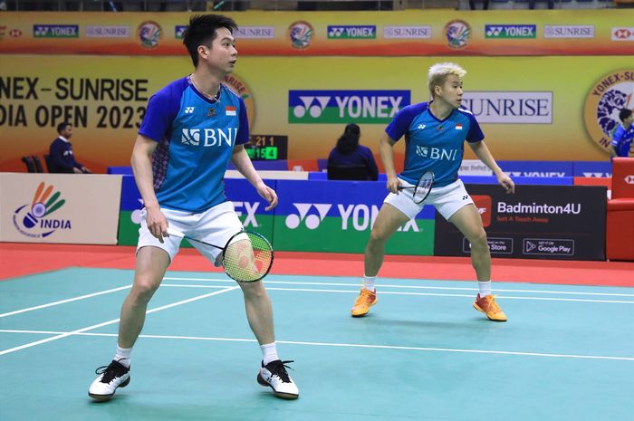 Ganda putra Indonesia, Marcus Fernaldi Gideon/Kevin Sanjaya Sukamuljo meraih hasil manis pada babak kedua India Open 2023, Kamis (19/1/2023)