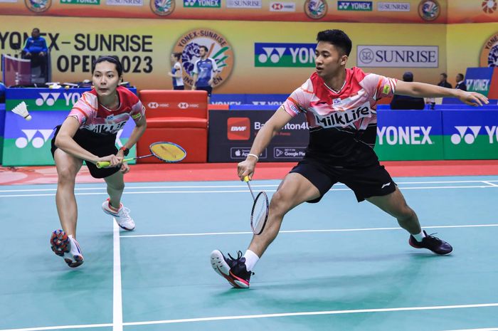 Ganda campuran Indonesia, Dejan Ferdinansyah/Gloria Emanuelle Widjaja saat menjalani laga babak kedua India Open 2023, Kamis (19/1/2023)