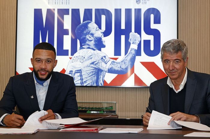 Memphis Depay resmi merapat ke Atletico Madrid meninggalkan Barcelona pada bursa transfer musim dingin 2023.