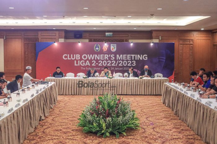 Suasana club owner meeting Liga 2 2022/2023 di Hotel Sultan, Senayan, Jakarta, 24 Januari 2023.