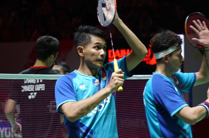 Pasangan ganda putra Indonesia, Fajar ALfian/Muhammad Rian Ardianto sukses melaju ke perempat final Indonesia Master 2023 seusai mengalahkan Chang Ko Chi/Po Li Wei dengan skor 13-21, 21&ndash;9, dan 21-14, di Istora Senayan, Jakarta, Kamis (26/1/2023).