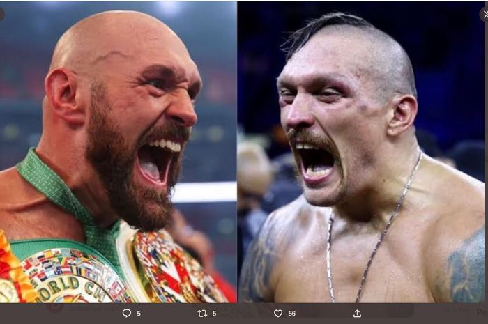 Tyson Fury diklaim bakal bertemu nasib buruk saat lakoni duel tinju kontra Oleksandr Usyk.