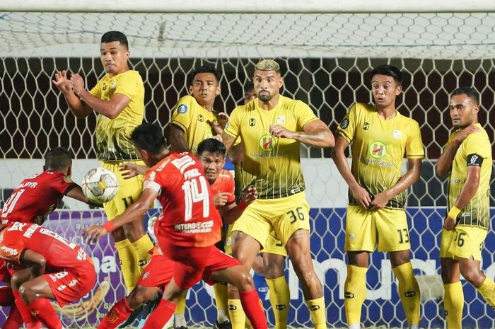 Suasana pertandingan antara Bali United vs Barito Putera dalam laga pekan ke-22 Liga 1 2022/2023, Minggu (5/2/2023).