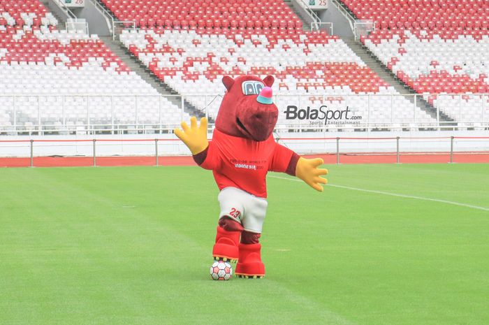 Maskot Piala Dunia U-20 2023 bernama Bacuya di Stadion Gelora Bung Karno, Senayan, Jakarta, 9 Februari 2023. Indonesia resmi dicoret sebagai tuan rumah turnamen.