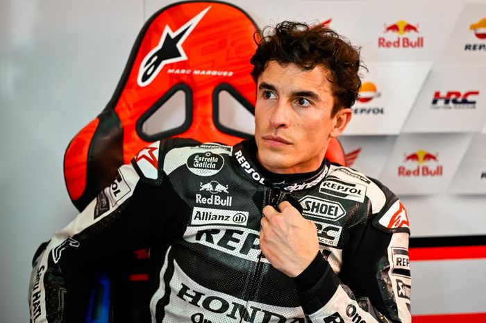 Pembalap Repsol Honda, Marc Marquez saat tes pramusim MotoGP 2023 di Sirkuit Sepang, Malaysia, Minggu (12/2/2023)