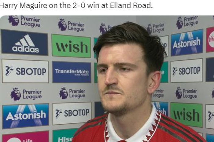 Bek Manchester United, Harry Maguire, berbicara seusai laga Liga Inggris kontra Leeds United di Stadion Elland Road. Maguire sebut dirinya kapten Man United.