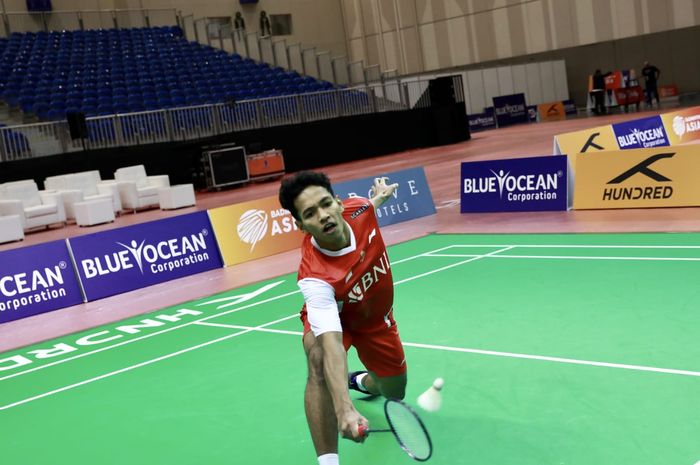 Tunggal putra Indonesia, Chico Aura Dwi Wardoyo, saat menjalani sesi latihan jelang Kejuaraan Beregu Campuran Asia 2023 pada Senin, 13 Februari 2023