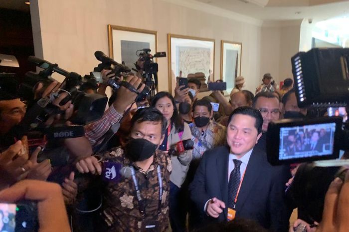 Caketum Erick Thohir tiba di KLB PSSI