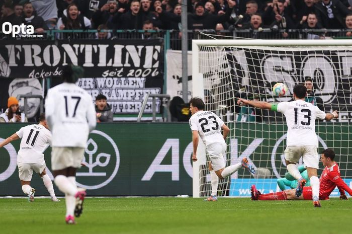 Borussia Moenchengladbach berhasil mengalahkan Bayern Muenchen dalam matchday 21 Bundesliga 2022-2023 di Stadion Borussia Park, Sabtu (18/2/2023).