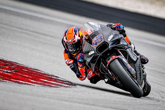 Pembalap tim Red Bull Racing, Jack Miller pada sesi Tes Pramusim MotoGP Sepang 2023 di Sirkuit Sepang, Malaysia, 10-12 Februari 2023