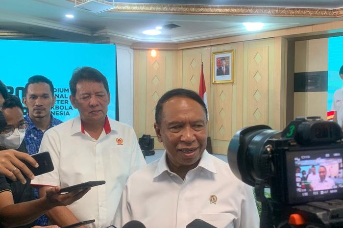 Menteri Pemuda dan Olahraga (Menpora), Zainudin Amali, saat ditemui seusai melakukan pengukuhan terhadap Presidium Nasional Suporter Sepak Bola Indonesia (PN-SSI) masa bakti 2023-2027.