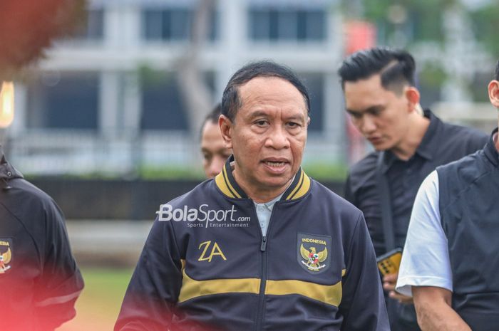 Menteri Pemuda dan Olahraga Republik Indonesia, Zainudin Amali, sedang memberikan sambutan di Lapangan A, Senayan, Jakarta, Sabtu (4/3/2023).