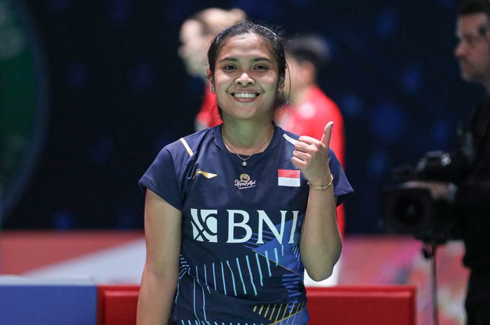 Tunggal Putri Indonesia, Gregoria Mariska Tunjung usai  menjalani laga babak pertama All England Open 2023 di Utilita Arena Birmingham, Inggris, pada Selasa (14/3/2023)