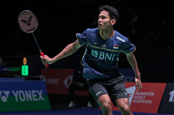 Tunggal putra Indonesia, Chico Aura Dwi Wardoyo, saat tampil pada babak pertama All England Open 2023 di Utilita Arena Birmingham, Inggris, Rabu (15/3/2023).