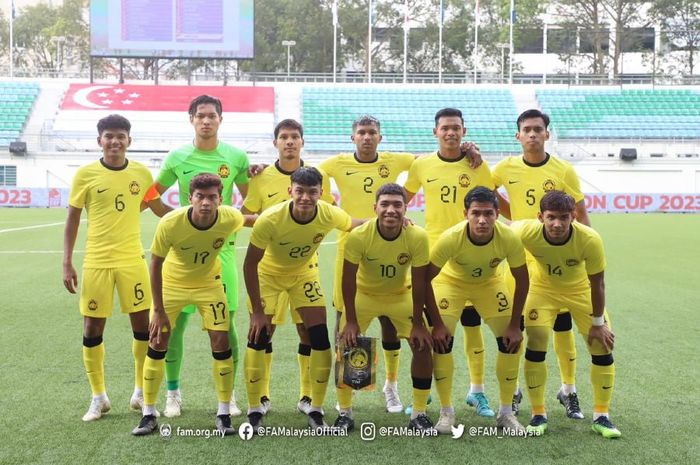 Skuad Timnas U-22 Malaysia di Merlion Cup 2023.