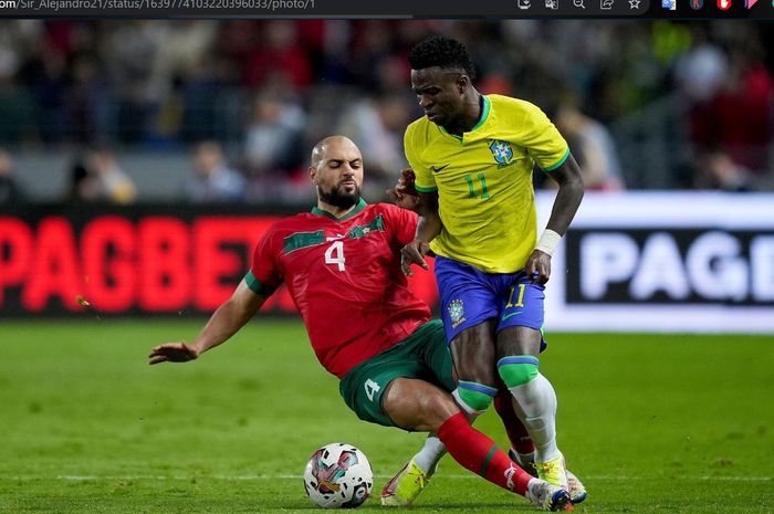 Dalam laga Maroko vs Brasil, gol gelandang Man United hanya sia-sia. Tim Samba pun harus takluk di kandang Singa Atlas.