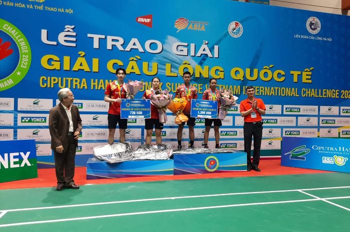 Pasangan ganda campuran Indonesia, Jafar Hidayatullah/Aisyah Salsabila Putri Pranata naik podium pertama ajang  Vietnam International Challenge 2023: