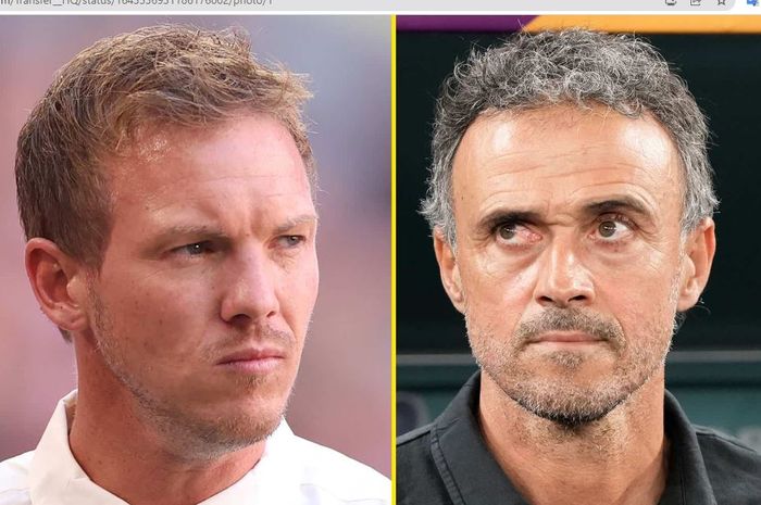 Julian Nagelsmann (kiri) dan Luis Enrique menjadi dua kandidat terkuat untuk melatih Chelsea musim depan.