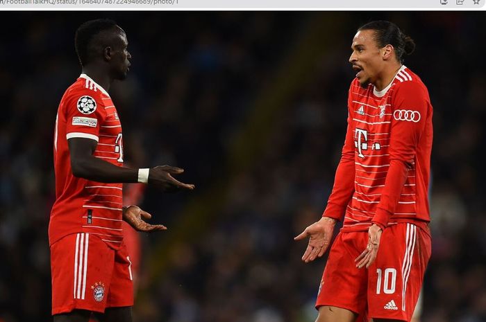 Dua winger Bayern Muenchen, Sadio Mane (kiri) dan Leroy Sane (kanan).