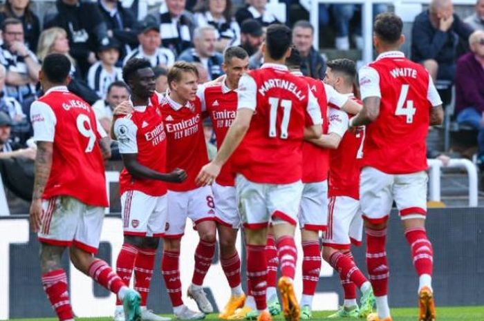 Arsenal memetik kemenangan 2-0 atas Newcastle United di Liga Inggris, Minggu (7/5/2023).