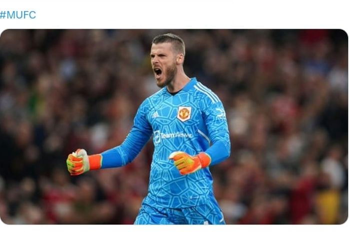 David de Gea meraih Sarung Tangan Emas Liga Inggris usai membantu Manchester United menang atas Wolverhampton di Old Trafford (13/5/2023).