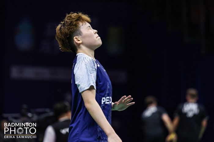 Pebulu tangkis tunggal putra Malaysia, Goh Jin Wei, menjadi penentu kemenangan Malaysia atas India pada laga Grup C di Olympic Gymnasium Center, Suzhou, China, Senin (15/5/2023).