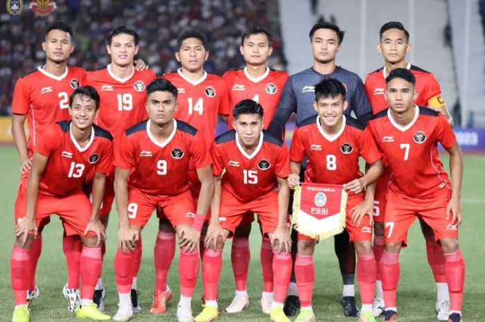 Skuad Timnas U-22 Indonesia di final SEA Games 2023 melawan Timnas U-22 Thailand.