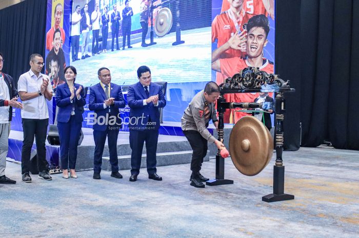 Suasana pembukaan Kongres Biasa PSSI 2022 di Hotel InterContinental, Jakarta, Minggu (28/5/2023) siang.