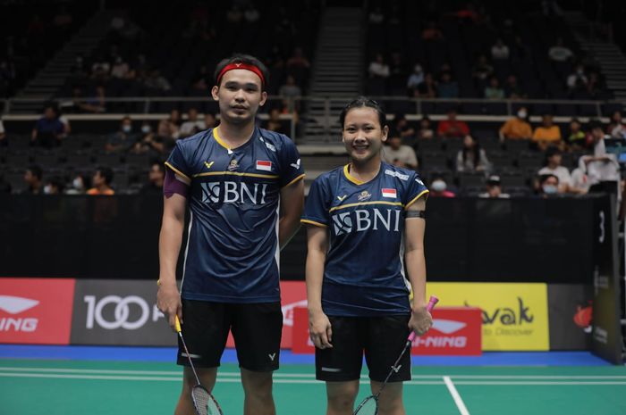 Ganda campuran Indonesia, Rinov Rivaldy/Pitha Haningtyas Mentari menjadi salah satu wakil Merah-putih yang lolos ke babak kedua Taipei Open 2023