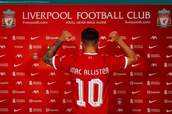 Alexis Mac Allister resmi memperkuat Liverpool dan bakal mengenakan nomor punggung 10 selama masa baktinya di Anfield.