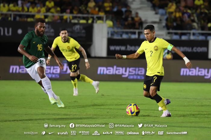 Penampilan Kapten Timnas Malaysia, Faisal Halim pada laga lawan Kepulauan Solomon di Stadion Sultan Mizan Zainal Abidin, Trengganu, Rabu (14/6/2023)