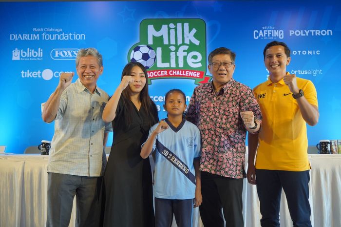 Konferensi pers Milklife Soccer Challenge 2023 besutan Bakti Olahraga Djarum Foundation,  Rabu (14/6/2023).