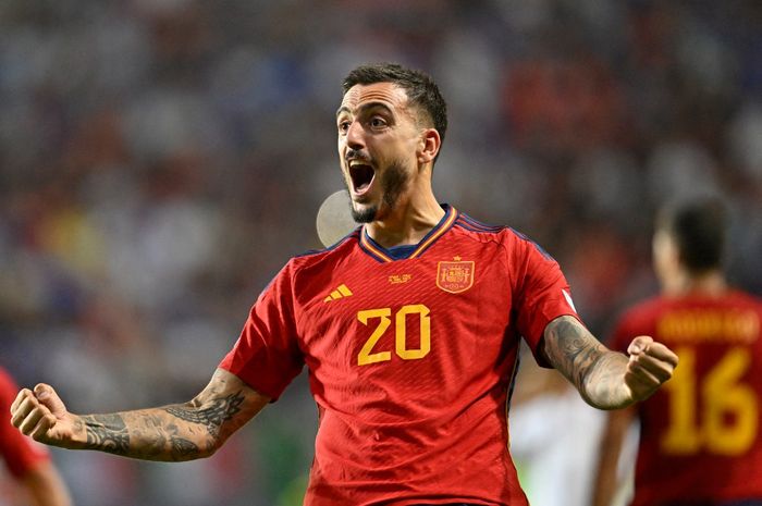 Penyerang timnas Spanyol, Joselu, menjadi pahlawan kemenangan timnya atas Italia di semifinal UEFA Nations League, Jumat (16/6/2023). Joselu kini sepakat hijrah ke Real Madrid.