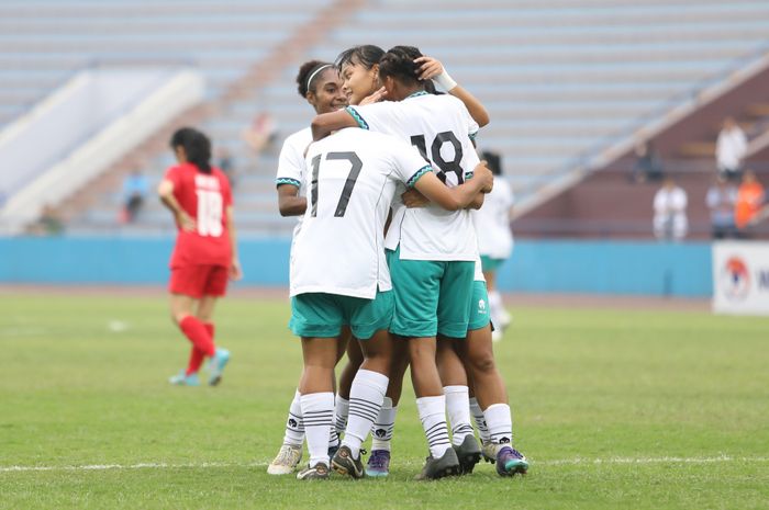 Para pemain timnas putri Indonesia.