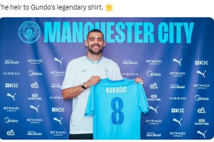 Mateo Kovacic resmi bergabung dengan Manchester City, Rabu (28/6/2023) dini hari WIB.