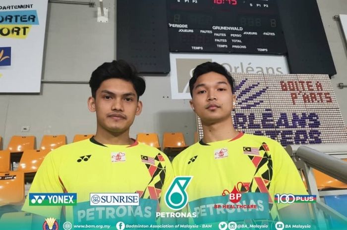 Ganda putra Malaysia, Muhammad Haikal Nazri/Arif Junaidi saat tampil di Orleans Masters 2023.