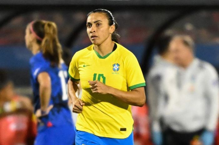 Bintang timnas putri Brasil, Marta.