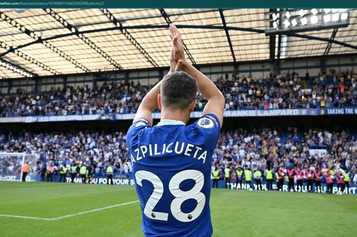 Kapten Chelsea, Cesar Azpilicueta, menyudahi petualangannya di Stamford Bridge selama 11 tahun dengan kembali ke Spanyol guna bergabung dengan Atletico Madrid pada musim 2023-2024.