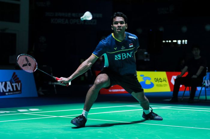 Pebulu tangkis tunggal putra Indonesia, Chico Aura Dwi Wardoyo, tampil pada hari pertama Japan Open 2023