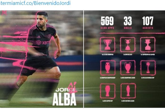 Jordi Alba resmi berlabuh ke Inter Miami.