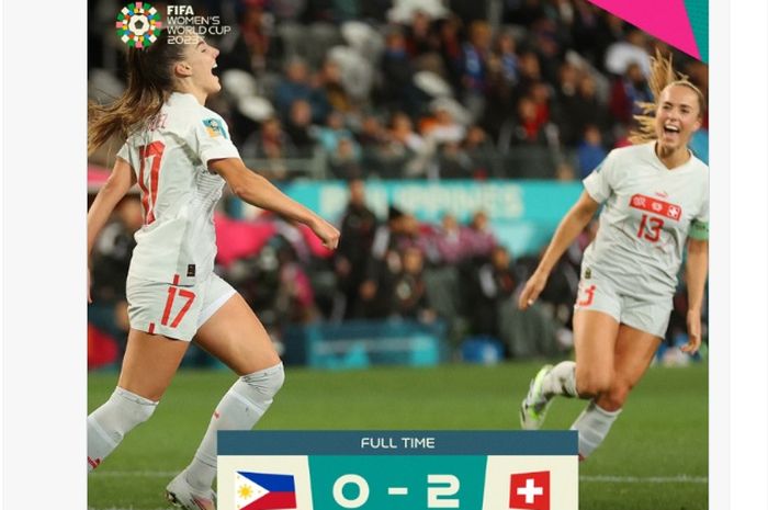 Laga Filipina kontra Swiss di Grup A Piala Dunia Wanita 2023, Jumat (21/7/2023) di Dunedin, berakhir 0-2 untuk kekalahan wakil Asia Tenggara.