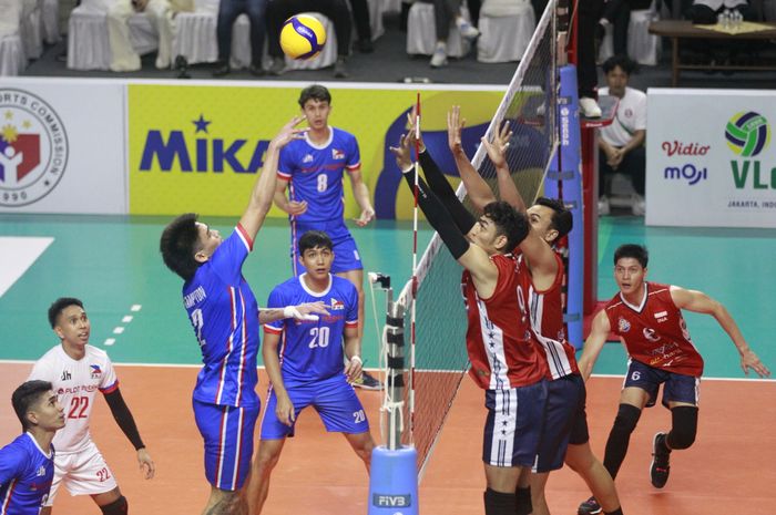 Suasana pertandingan Indonesia melawan Filipina pada ajang SEA V League 2023, di Padepokan Voli Sentul, Bogor, Jumat (21/7/2023)