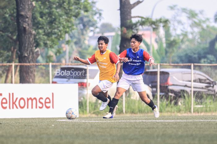 Suasana seleksi pemain timnas U-17 Indonesia di Lapangan Nirwana Park, Sawangan, Jawa Barat, Sabtu (22/7/2023).