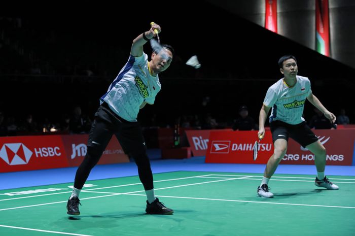 Pasangan ganda putra Indonesia, Mohammad Ahsan/Hendra Setiawan, tampil pada hari kedua China Open 2023