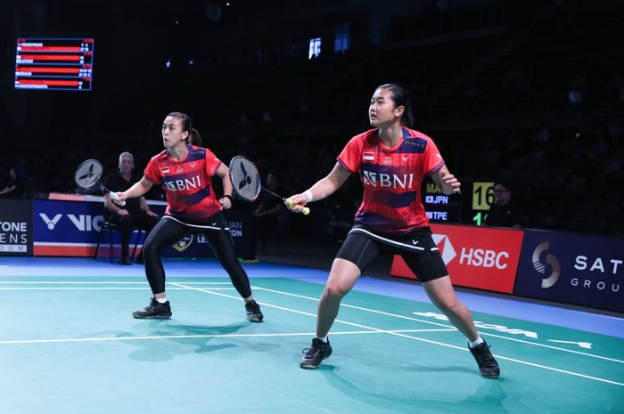 Pasangan ganda putri Indonesia, Febriana Dwipuji Kusuma/Amalia Cahaya Pratiwi, pada babak pertama Australian Open 2023 di Quaycentre, Sydney, Selasa (1/8/2023).