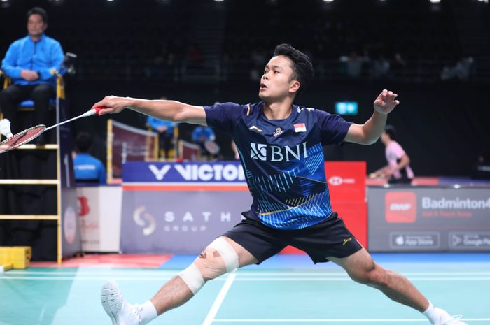 Pasangan tunggal putra Indonesia, Anthony Sinisuka Ginting, pada babak kedua Australian Open 2023 di Quay Centre, Sydney Olympic Park, Kamis (3/8/2023).